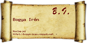 Bogya Irén névjegykártya
